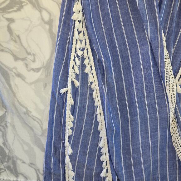 Blue Island Beach Swim Cover-Up Women's Size M Blue/White - Picture 6 of 9